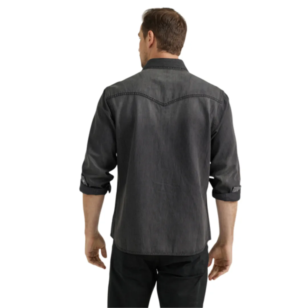 Men's Retro Premium Long Sleeve Shirt - Washed Black 112356598