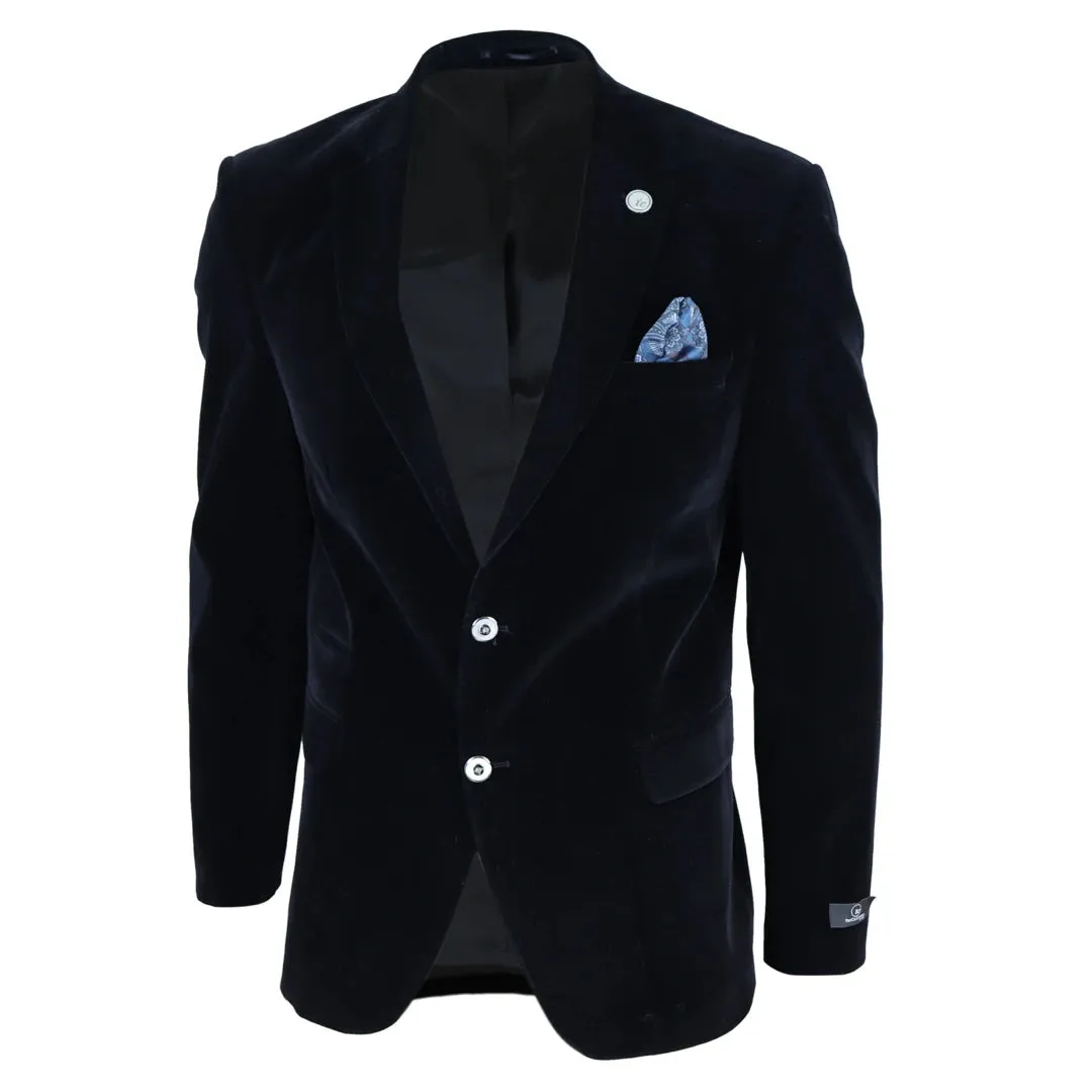 Men's Velvet Blazer Suit Jacket 2 Button Dinner Formal