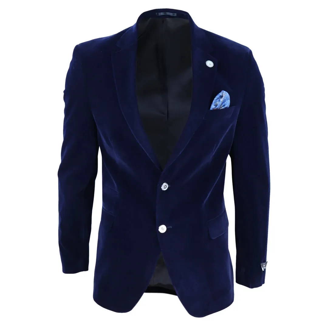 Men's Velvet Blazer Suit Jacket 2 Button Dinner Formal