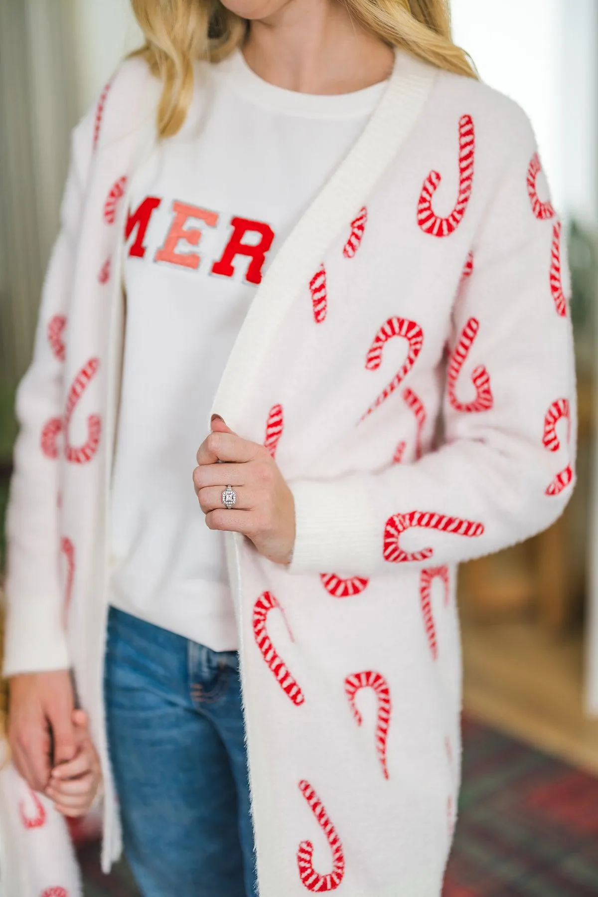 Mom & Me - Cozy Candy Cane Cardigan