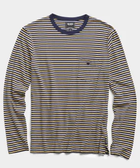 Nautical Striped Long Sleeve T-Shirt in Navy