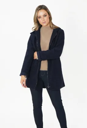 Navy Cozy Hooded Jacket