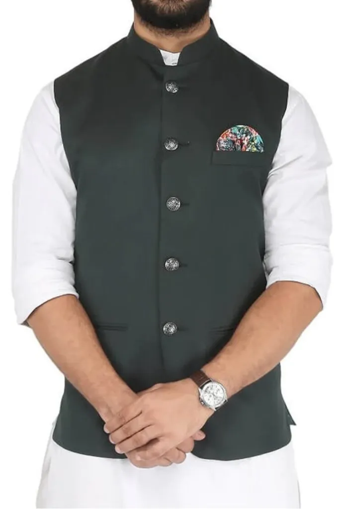 Nehru Jacket For Men Coral Blue Formal Wedding Half Jacket Indian Diwali Festival Wear Modi Jackets