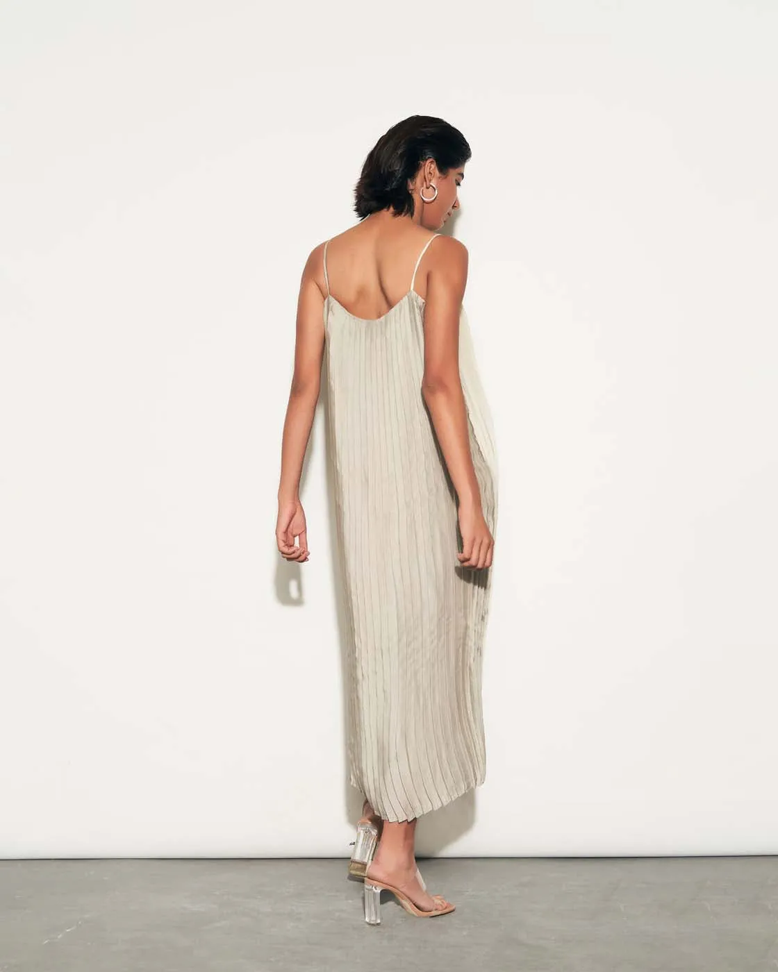 PLEATED MIDI DRESS