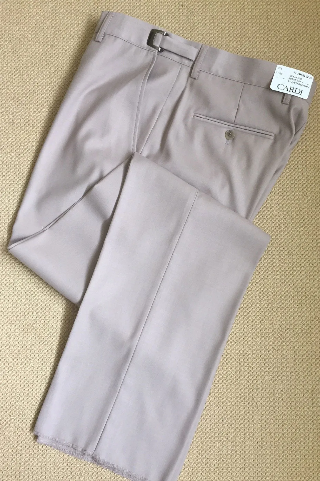 "Ethan" Kids Tan Super 150's Luxury Viscose Blend Suit Pants