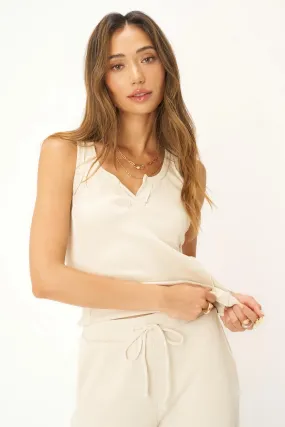 Reilley Notch Neck Rib Tank - Oatmilk