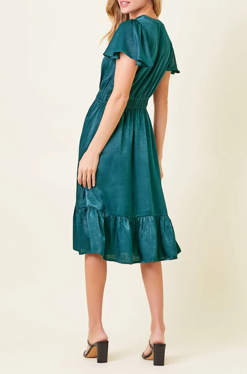 Satin Short Sleeve Dress