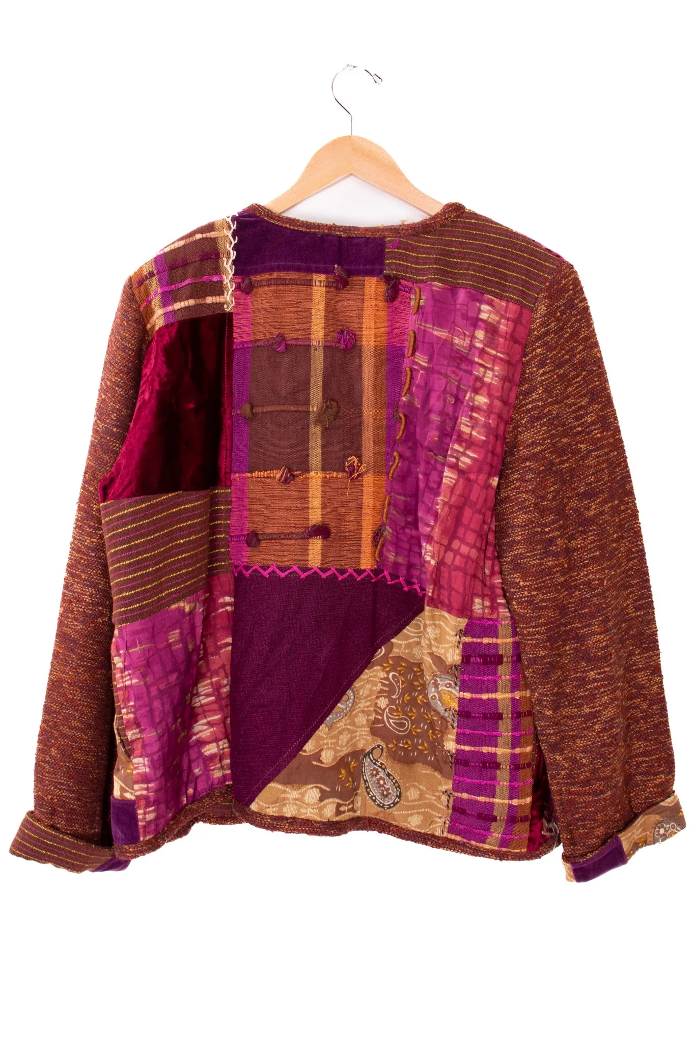 Sharon Anthony Crystal Purple Patchwork Cardigan Jacket