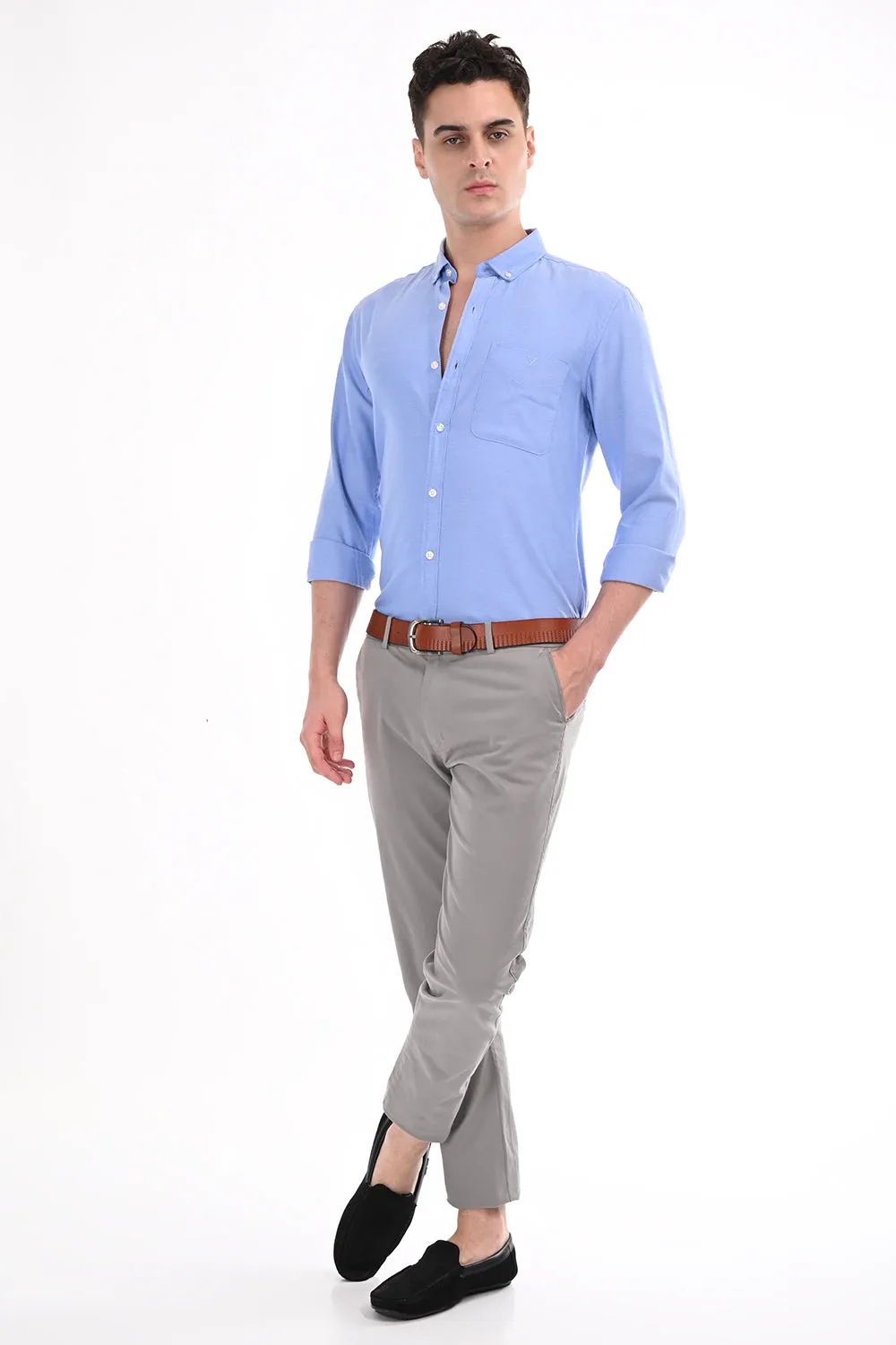 Sky Blue New Age Oxford Semi Formal Shirt