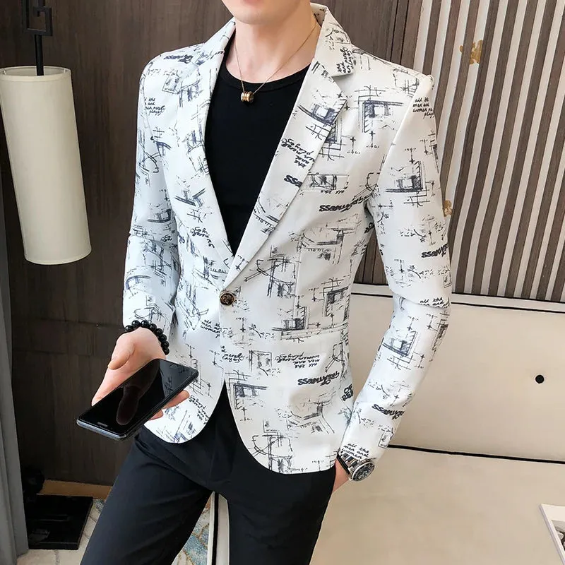 Slim Fit Casual Colorblock Men Blazers