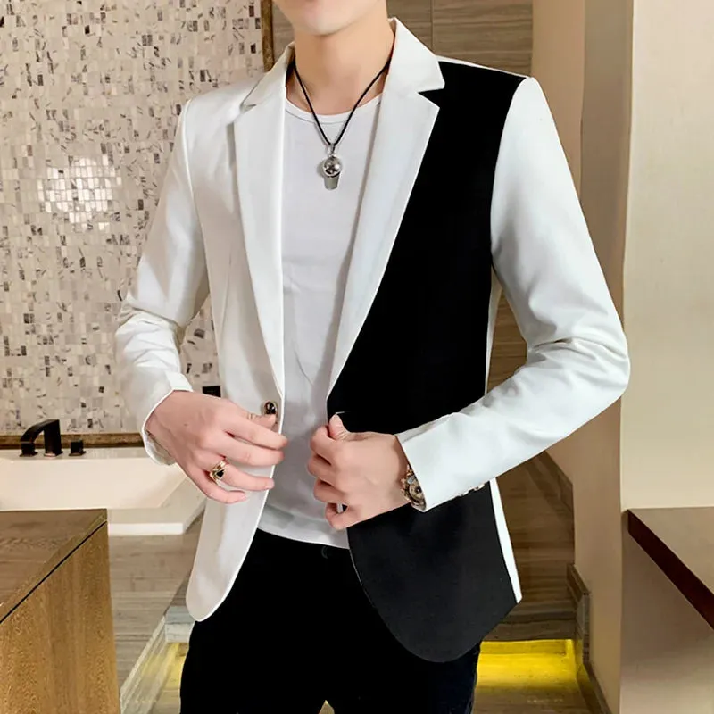 Slim Fit Casual Colorblock Men Blazers