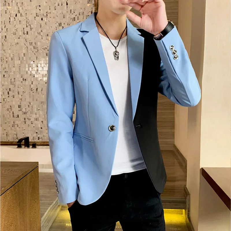 Slim Fit Casual Colorblock Men Blazers