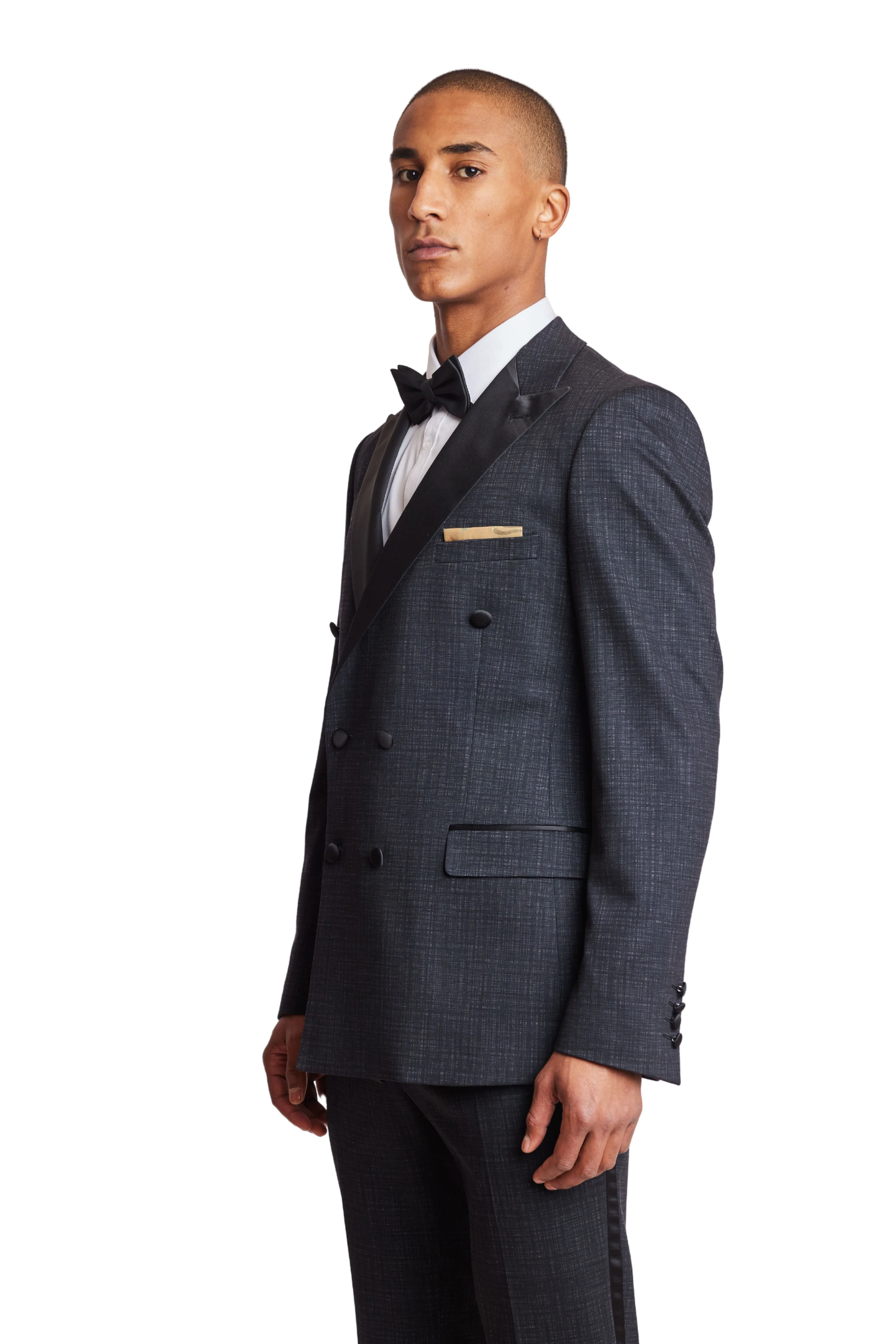 Soho DB Peak Tux Jacket - slim - Black Charcoal Knit