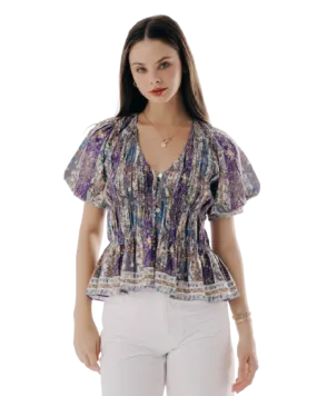 Stevie Mara Striped Floral Top