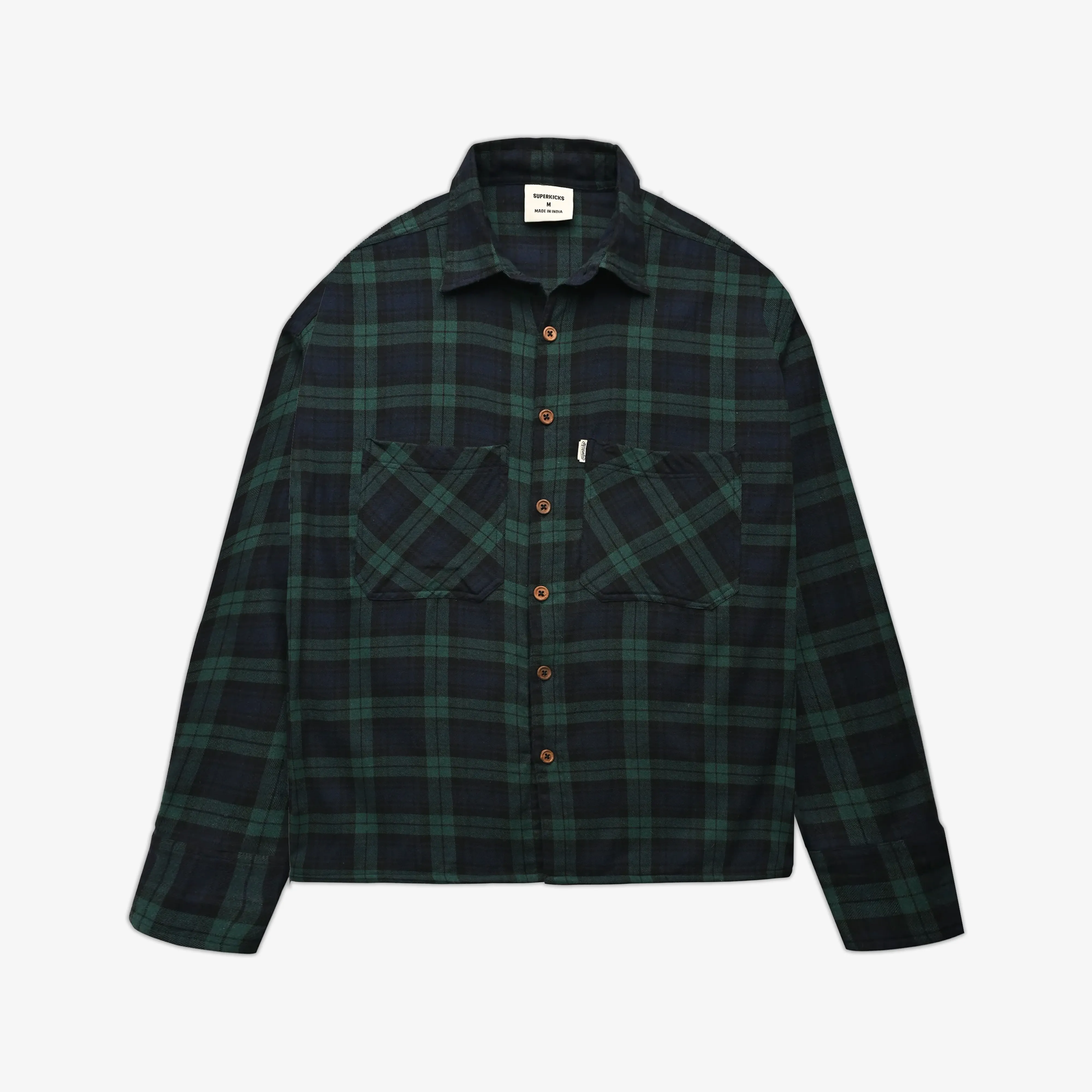 SUPERKICKS | FLANNEL SHIRT { FOREST GREEN