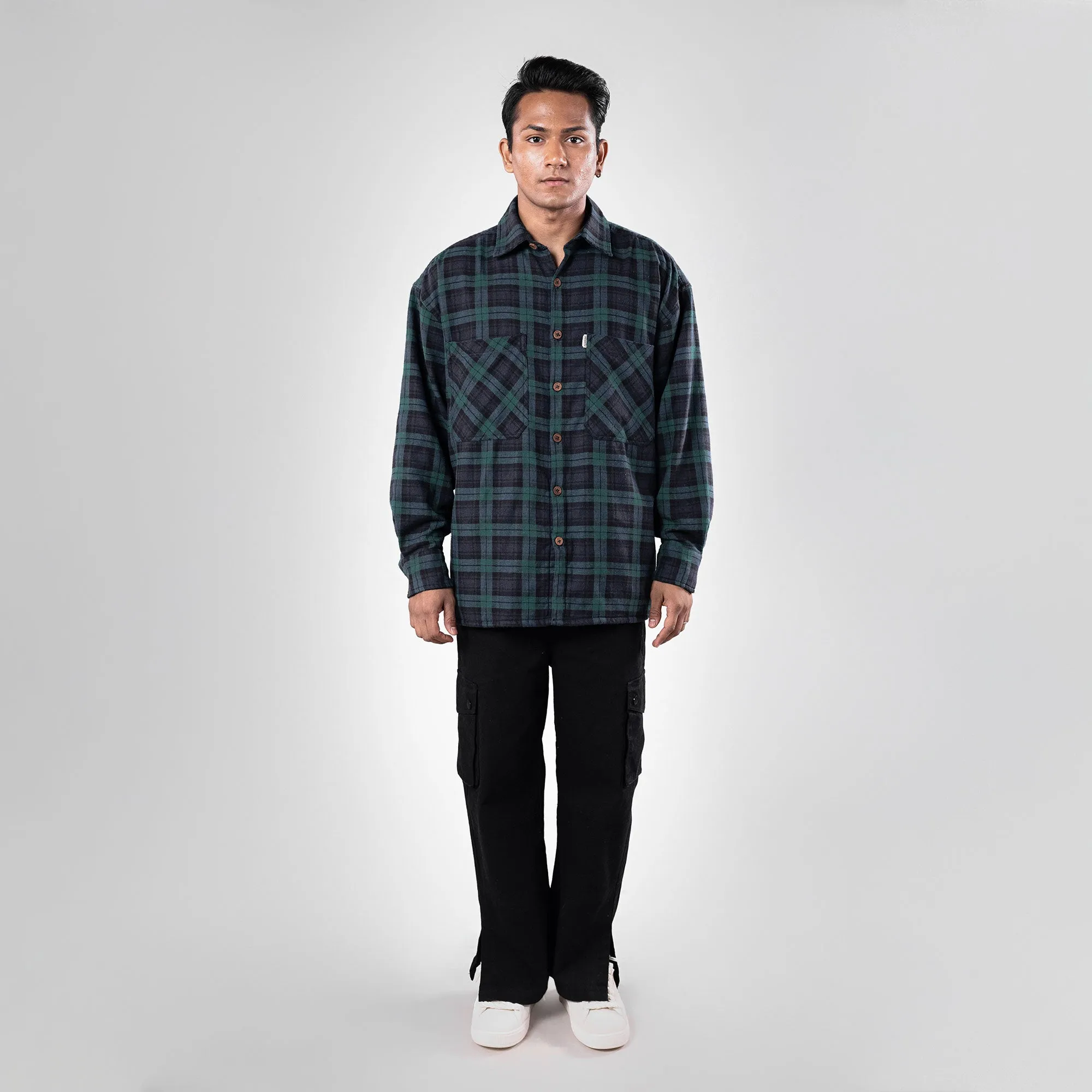 SUPERKICKS | FLANNEL SHIRT { FOREST GREEN