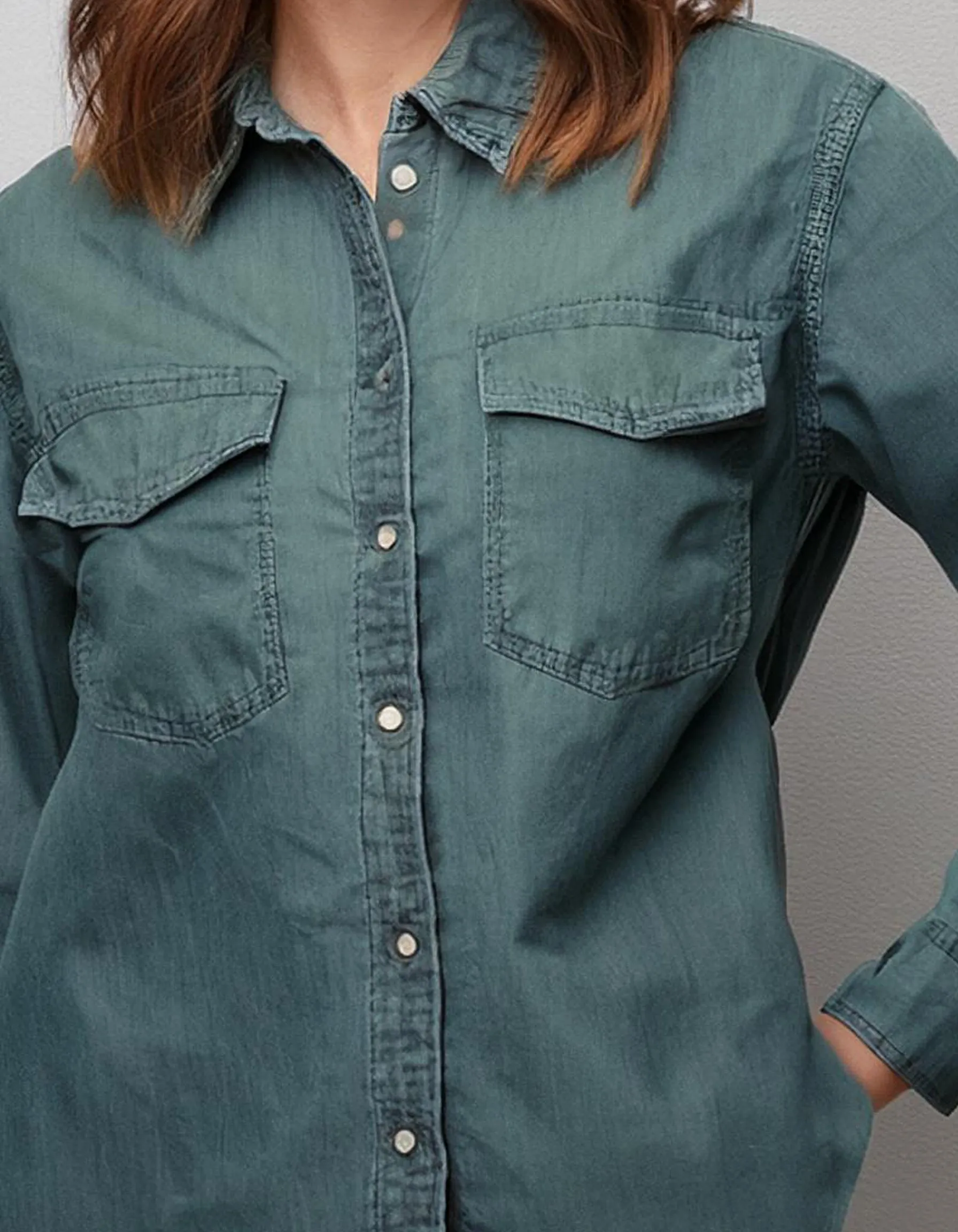 Teal Denim Shirt