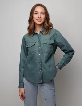 Teal Denim Shirt