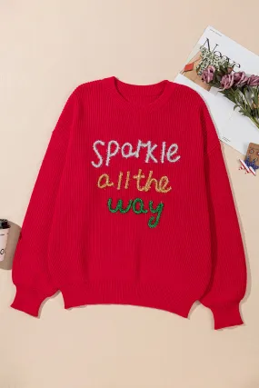 Tinsel Crew Neck Plus Size Sweater