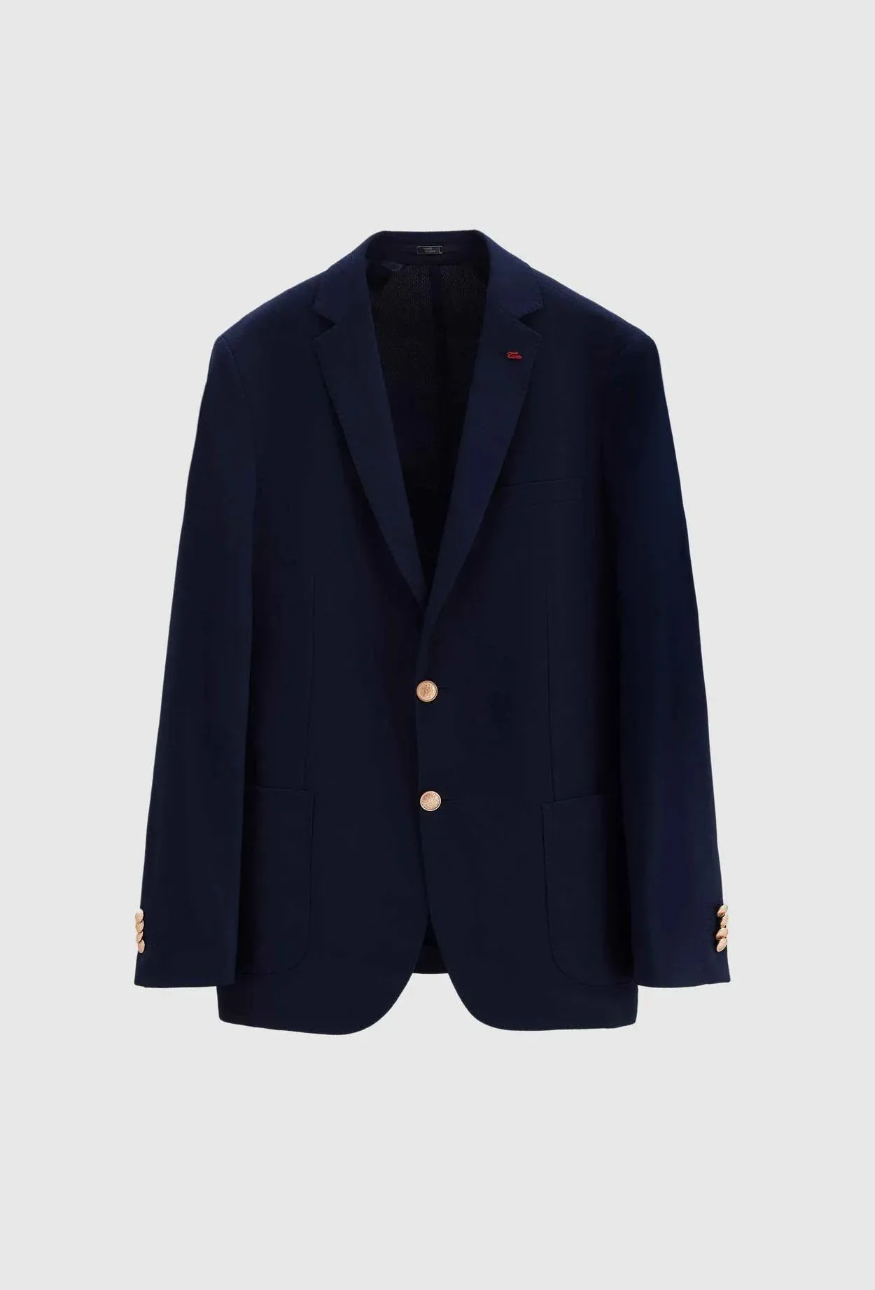 Twn Slim Fit Navy Blue Dobby Fabric Jacket