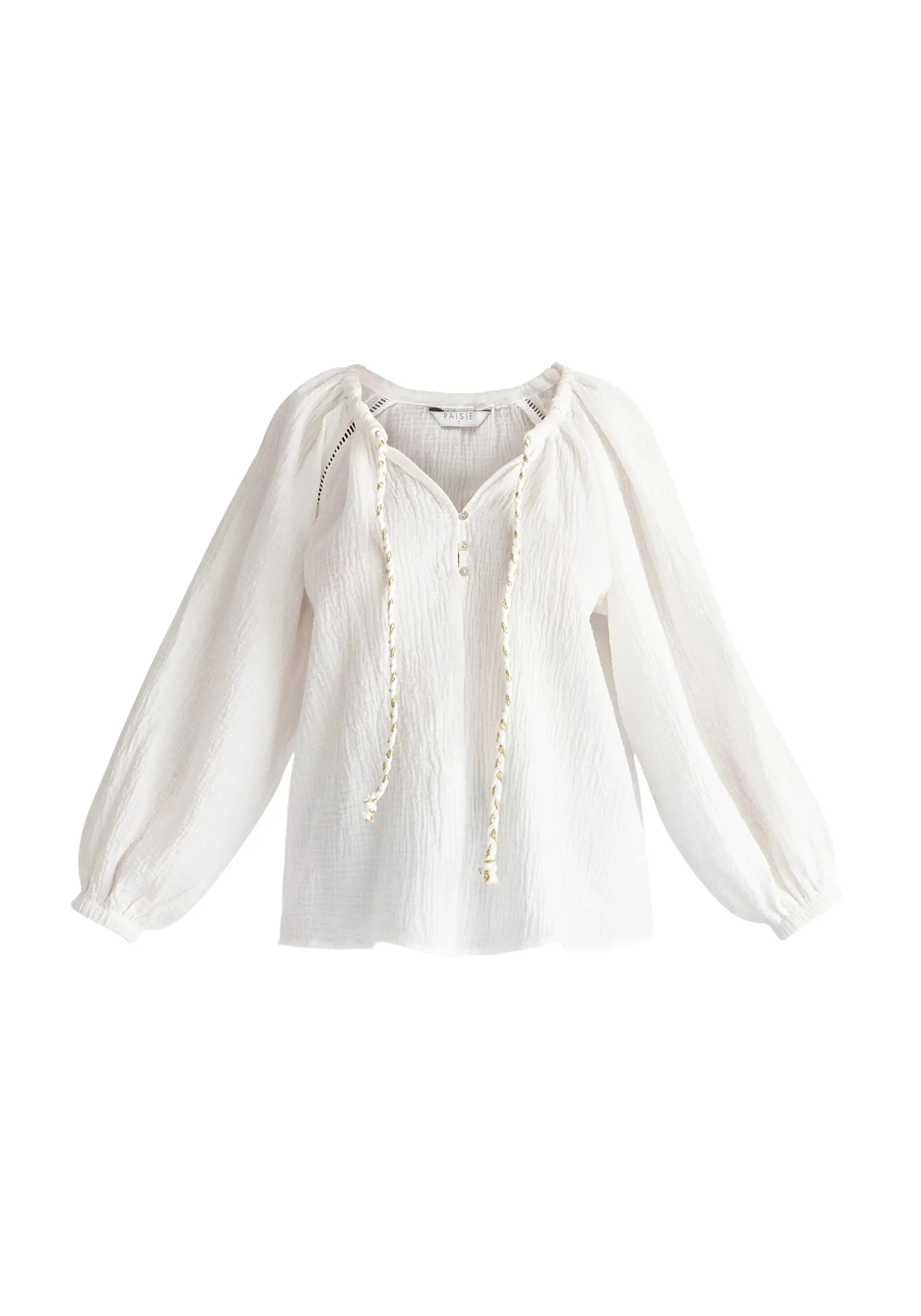 White Cheesecloth Peasant Blouse