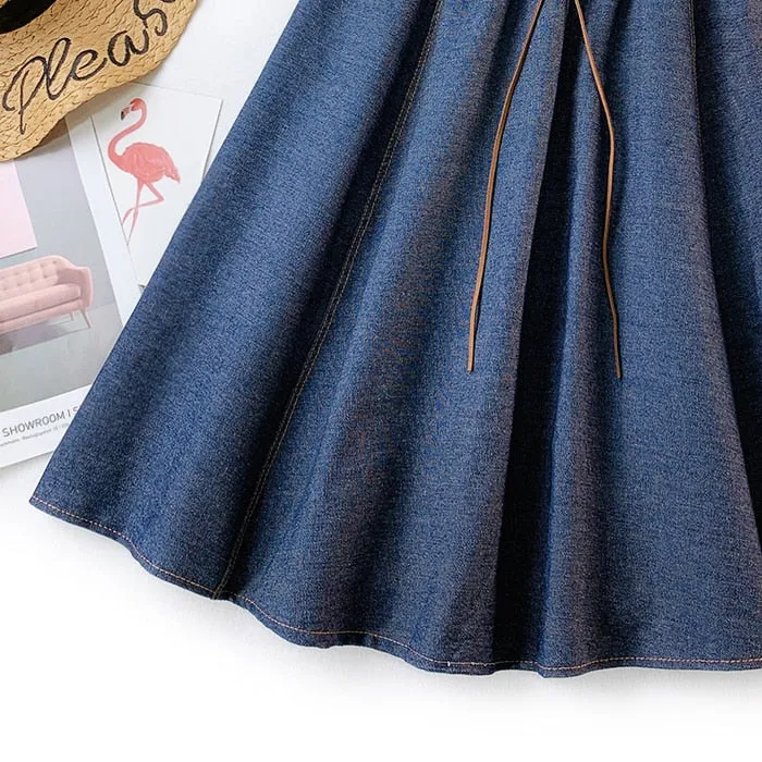 Women's Summer Casual Denim A-Line High Waist Skirt