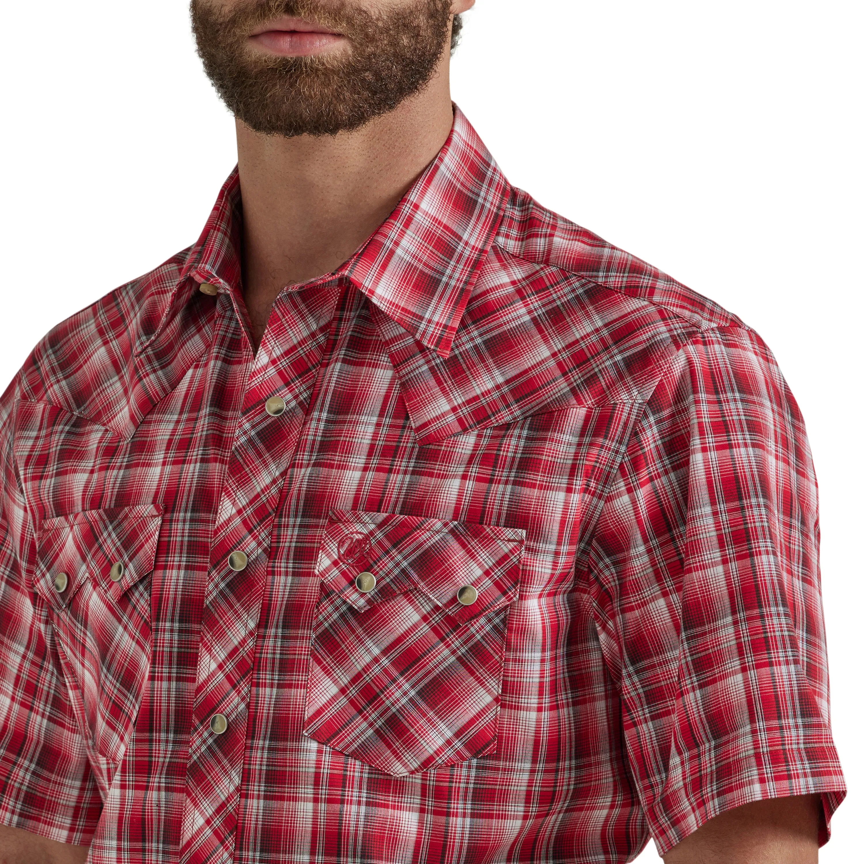 Wrangler Retro® Red Short Sleeve Shirt - Modern Fit 112346239