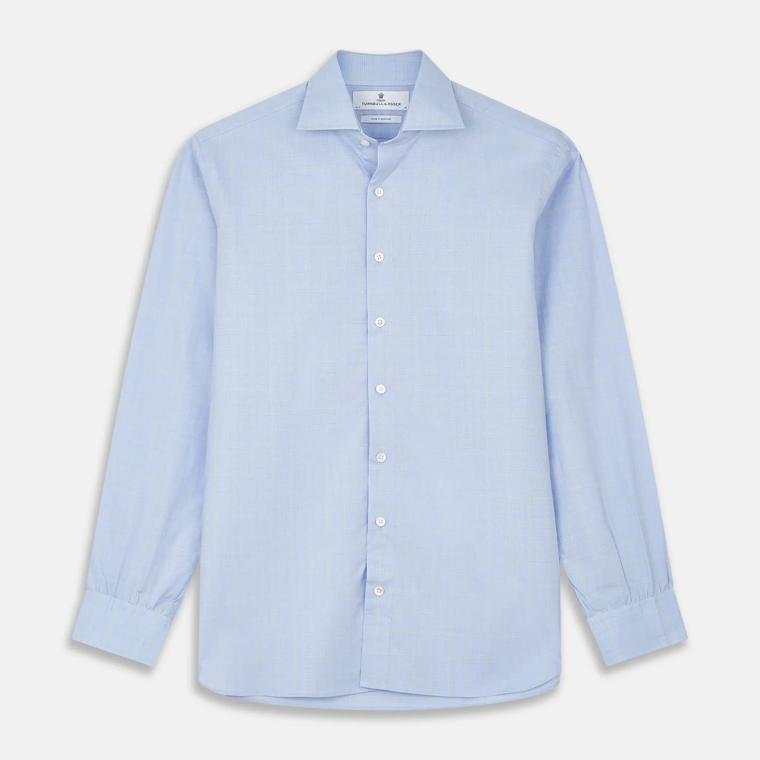 Yellow and Blue Prince of Wales Check Belgravia Shirt