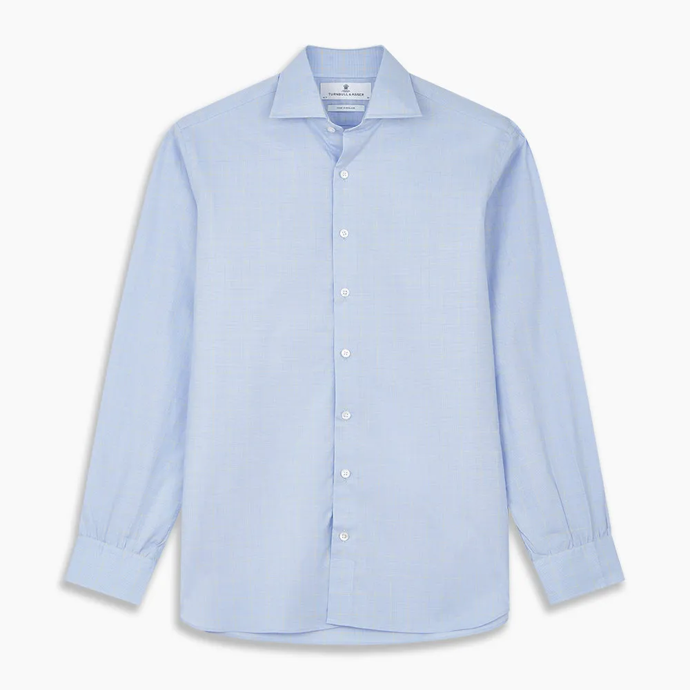 Yellow and Blue Prince of Wales Check Belgravia Shirt