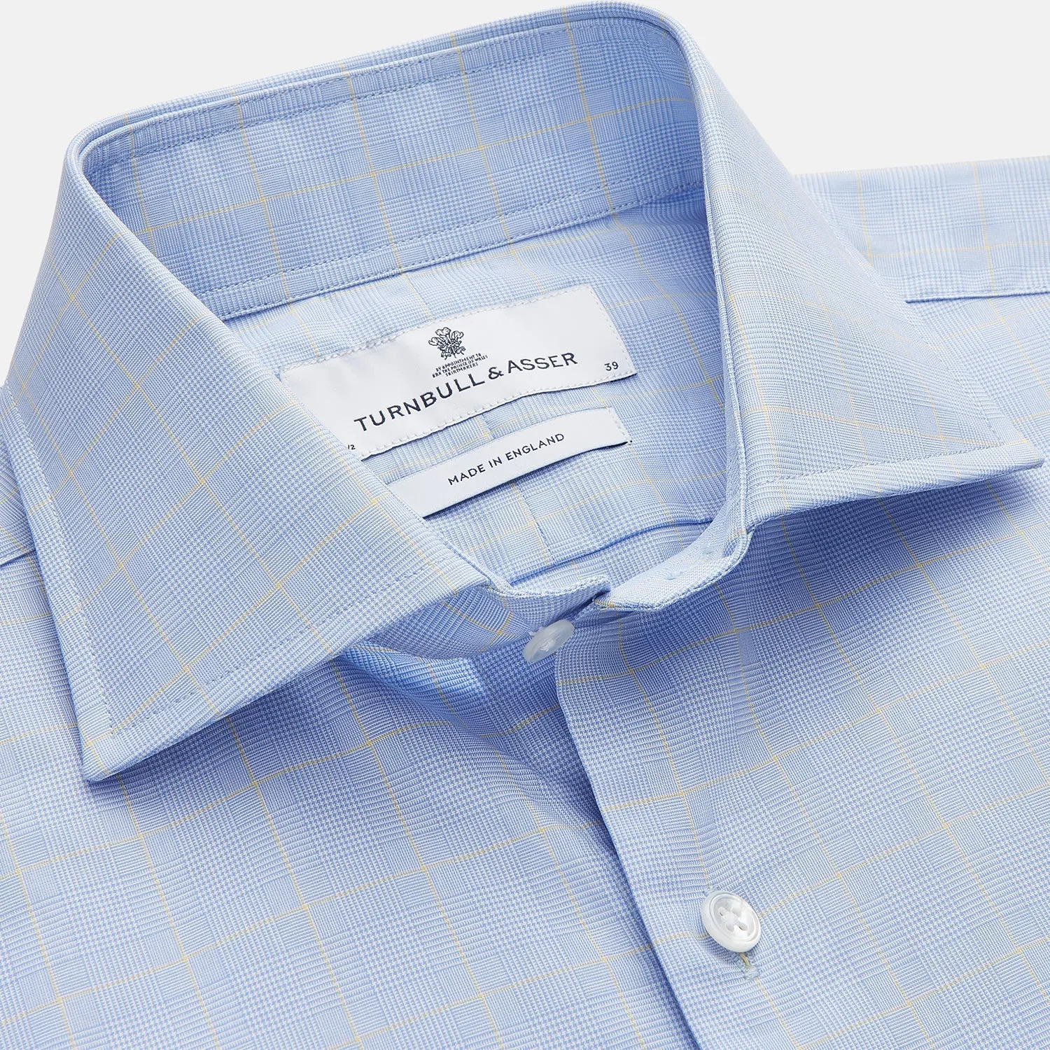 Yellow and Blue Prince of Wales Check Belgravia Shirt